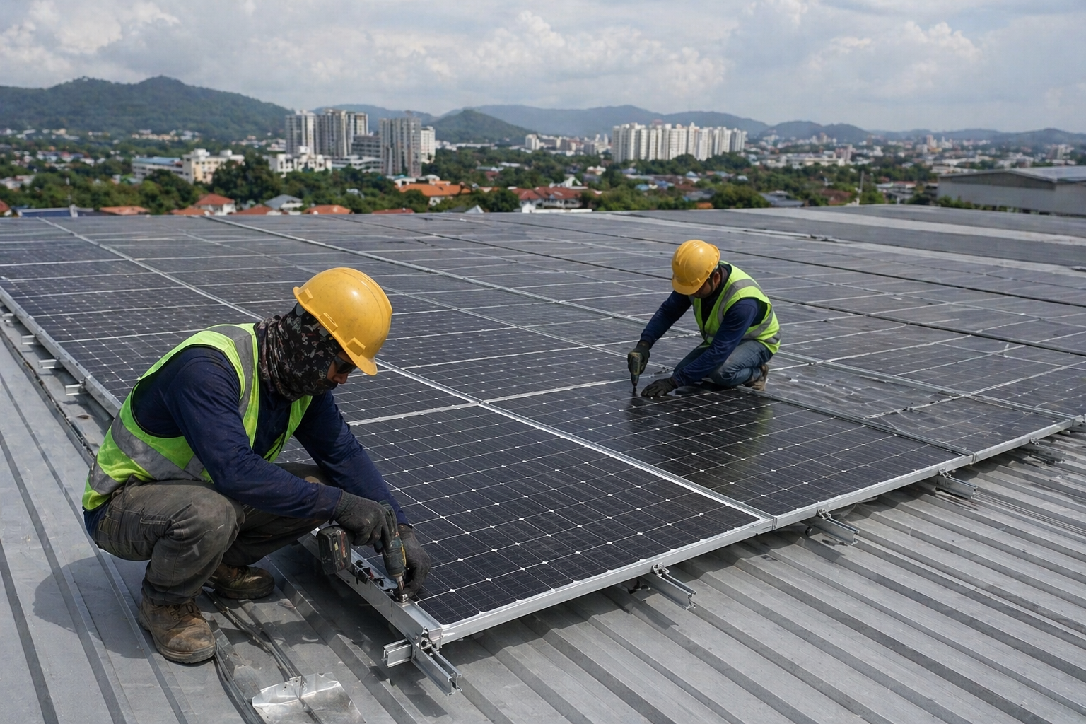 solar rooftop installation